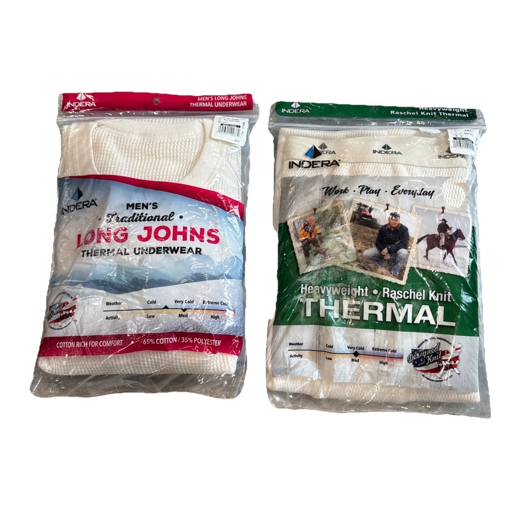 Indera Heavyweight Long Johns Thermal Pants Traditional Crew Neck Top Men's 3XL